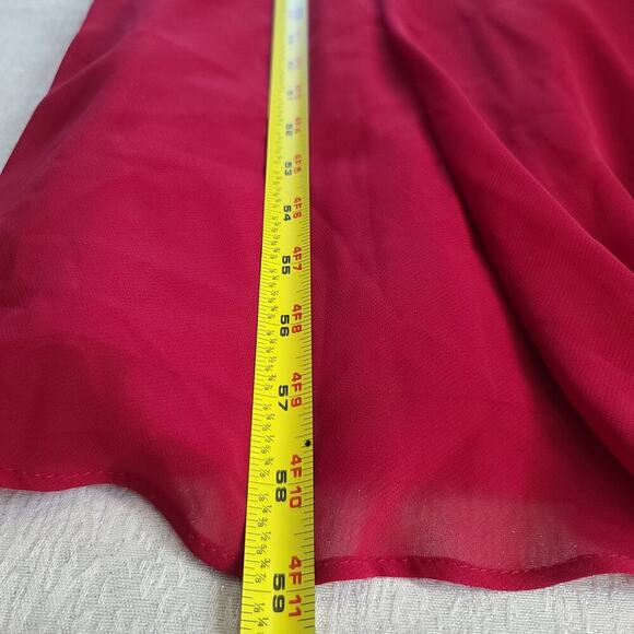 David's bridal Vintage Y2K Fairy Grunge Babydoll women's gown ruby red Size 16 - Picture 7 of 7